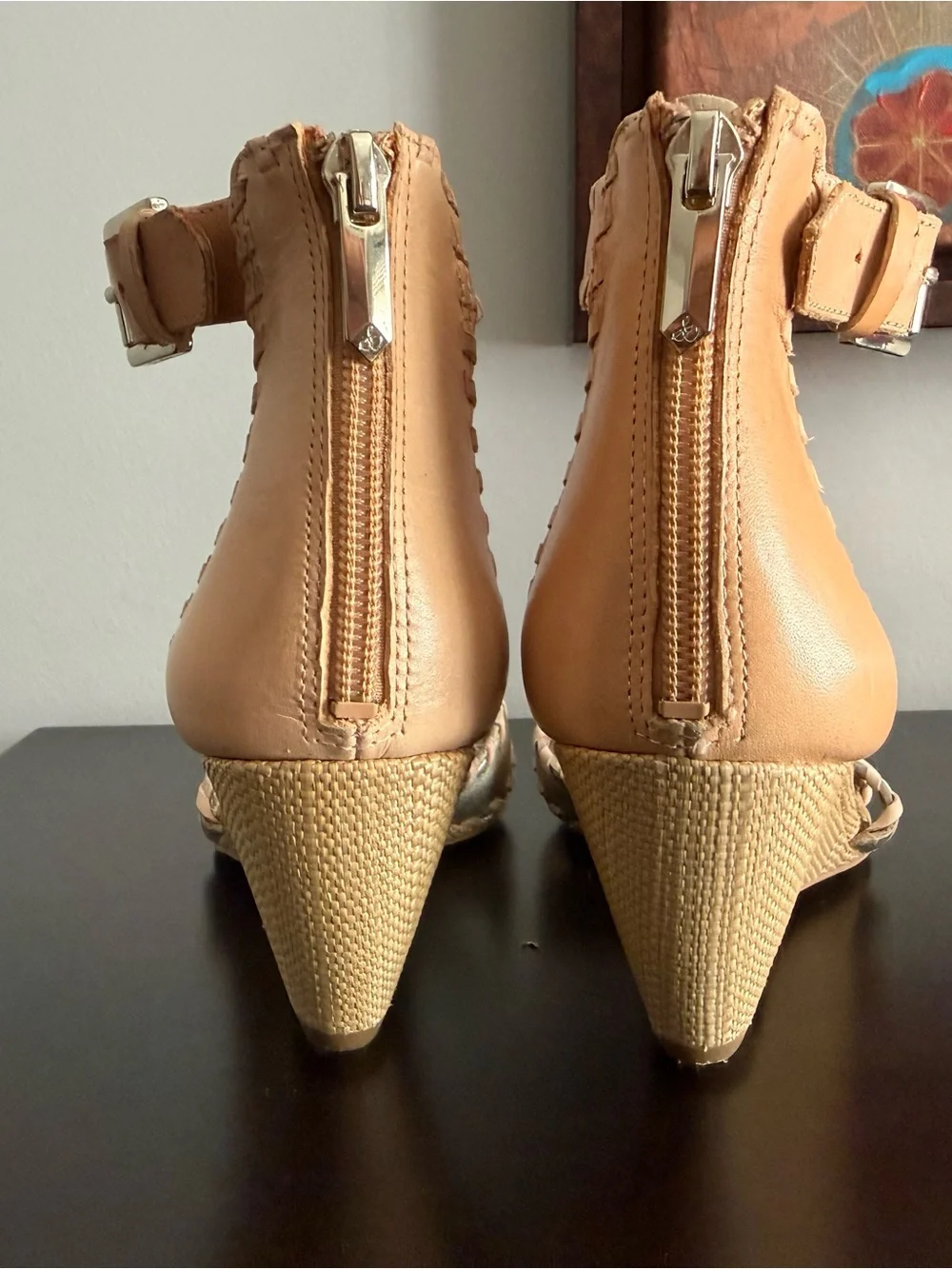 Sam Edelman Tan Braided Wedge Sandals